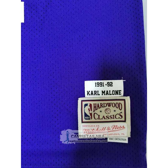 Camiseta Utah Jazz Karl Malone NO 32 Mitchell & Ness 1991-92  Violeta